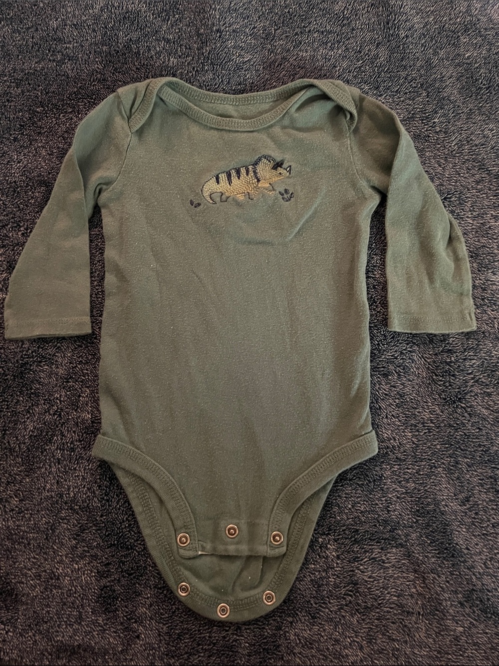 Boys Long Sleeve Dino Onesie